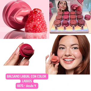 BALSAMO LABIAL CON COLOR FORMA LABIOS (4UNID)