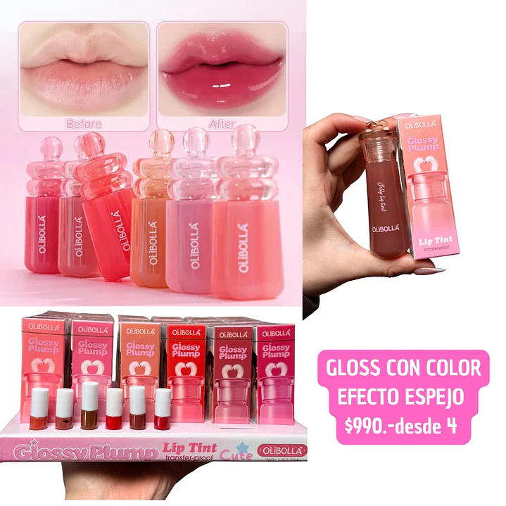 GLOSS CON COLOR EFECTO ESPEJO (4UNID) 1