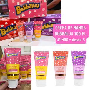 CREMA DE MANOS 100 ML BUBBALUU (3UNID)