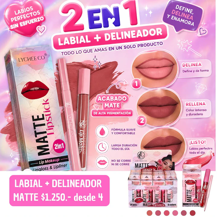 LABIAL + DELINEADOR (4 UNID) 1
