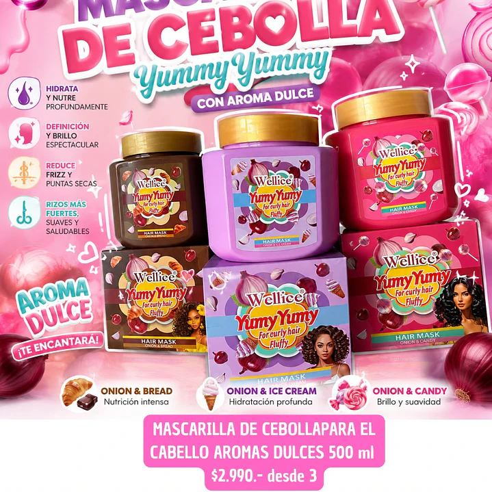 MASCARILLA CAPILAR CEBOLLA AROMA DULCES 500 ML (3UNID) 1