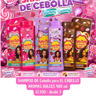 SHAMPOO CEBOLLA AROMA DULCES 400 ML (3UNID)