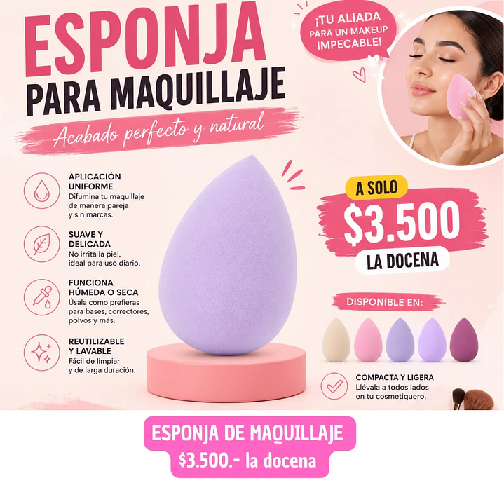 ESPONJA DE MAQUILLAJE (DOCENA) 1