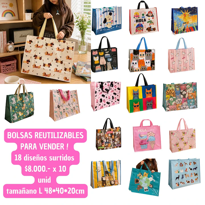 BOLSAS REUTILIZABLES TAMAÑO L (10 UNID) 1
