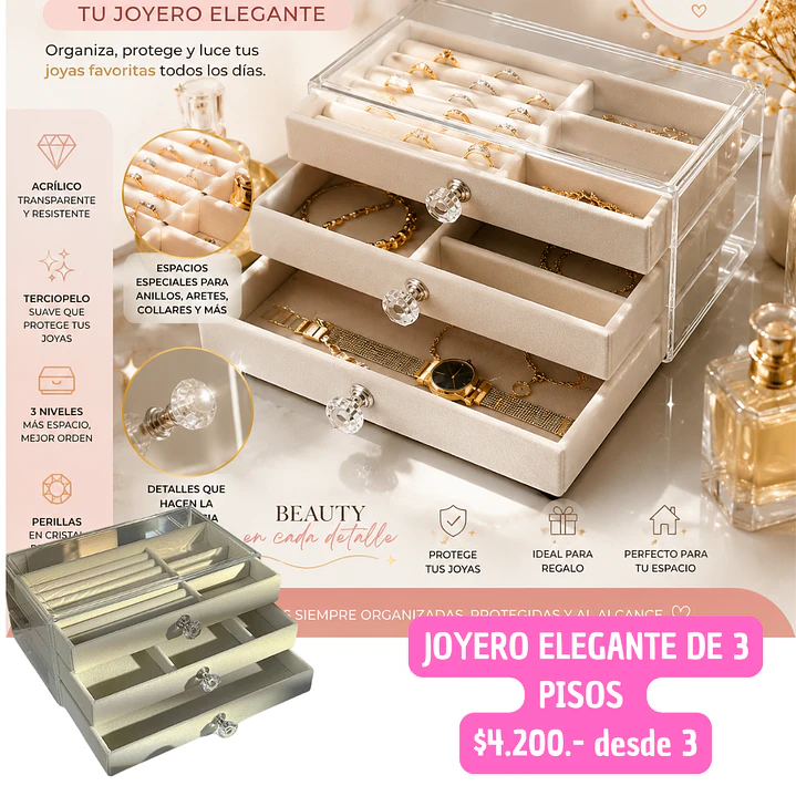 JOYEROS ELEGANTE 3 PISOS (3UNID) 2