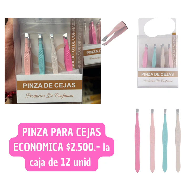 PINZAS PARA CEJAS ECONOMICA  (CAJA DE 12 UNID) 1