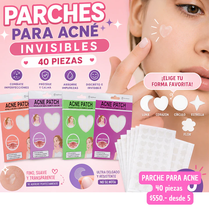 PARCHE ANTIGRANITOS INSIVIBLE 40 PIEZAS FORMAS (5UNID) 1