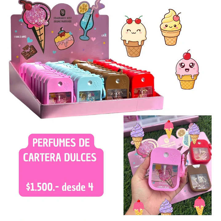 PERFUMES DE CARTERA DULCES (4 UNID) 1