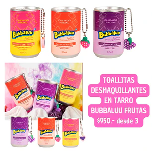TOALLITAS DESMAQUILLANTES EN TARRO BUBBALUU (3 UNID)