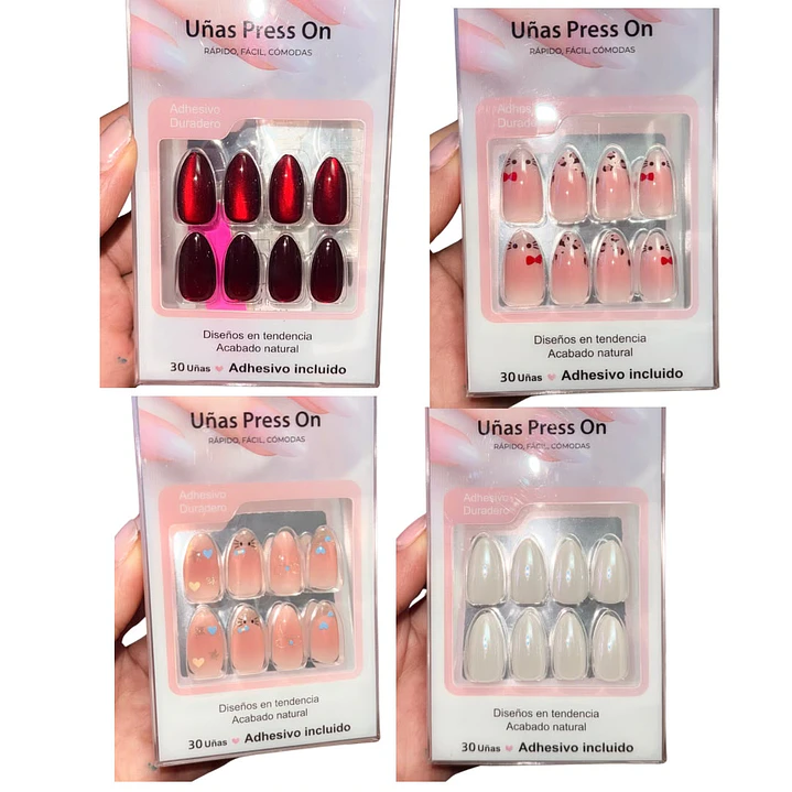 UÑAS PRESS ON KIT COMPLETO ( 4UNID )  2