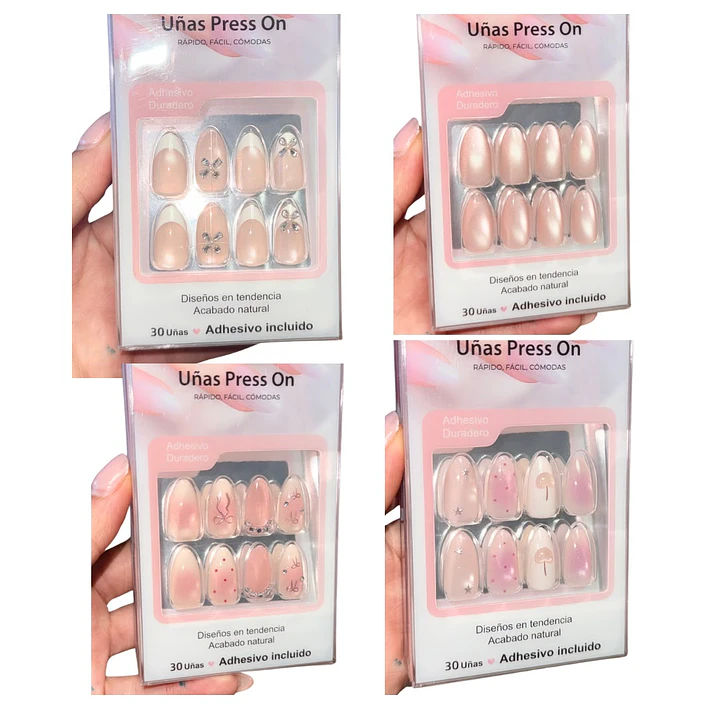 UÑAS PRESS ON KIT COMPLETO ( 4UNID )  3