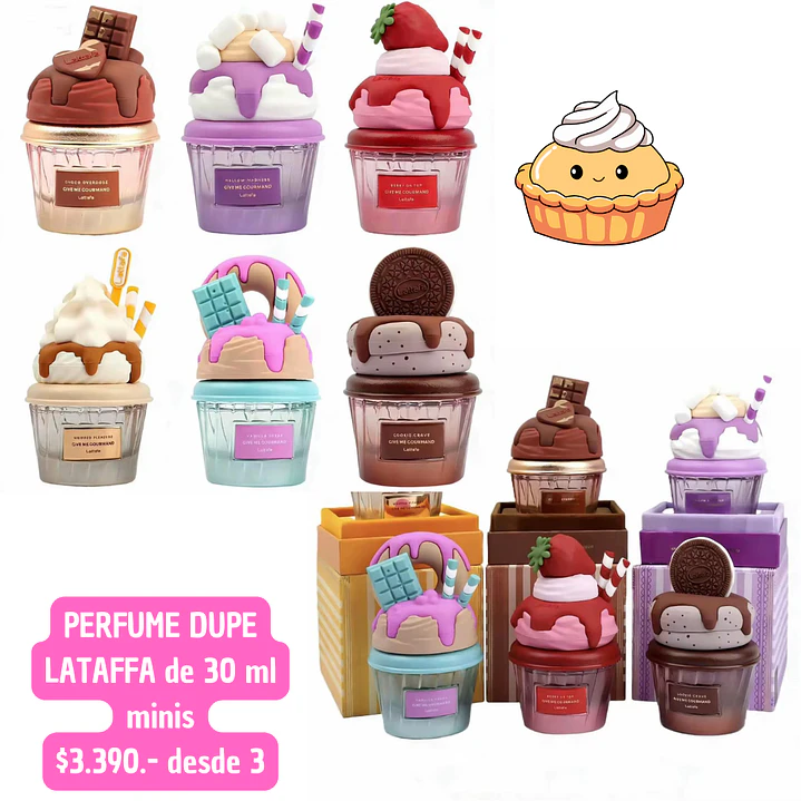 PERFUME DUPE LATAFFA 30 ML MINI CUPCAKES (3 UNID) 1