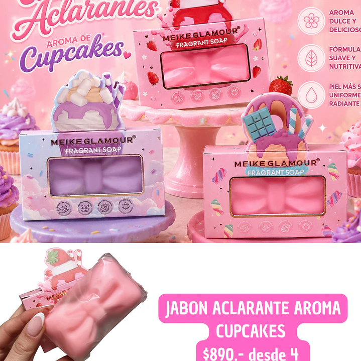 JABON ACLARANTE CUPCAKES (4 UNID) 1