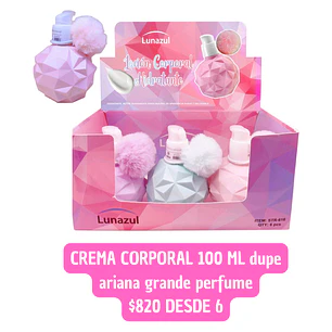 CREMA CORPORL POM POM DUPE ARIANA GRANDE (6 UNID)