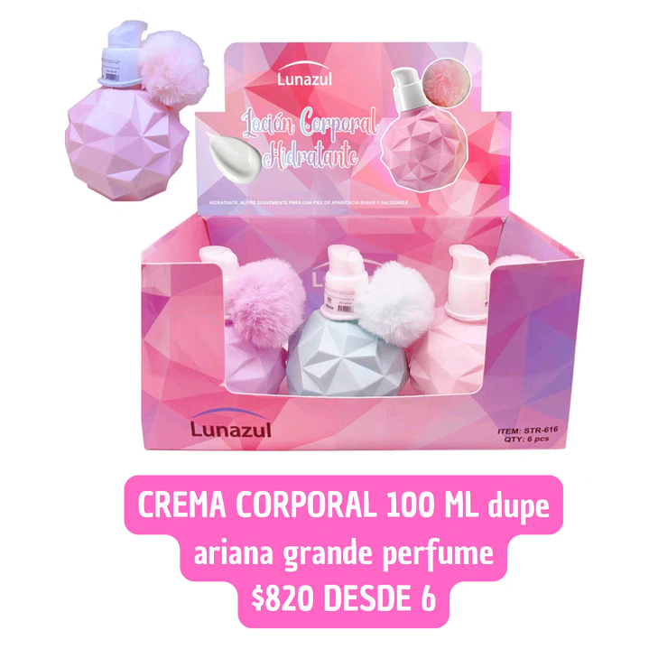 CREMA CORPORL POM POM DUPE ARIANA GRANDE (6 UNID) 1