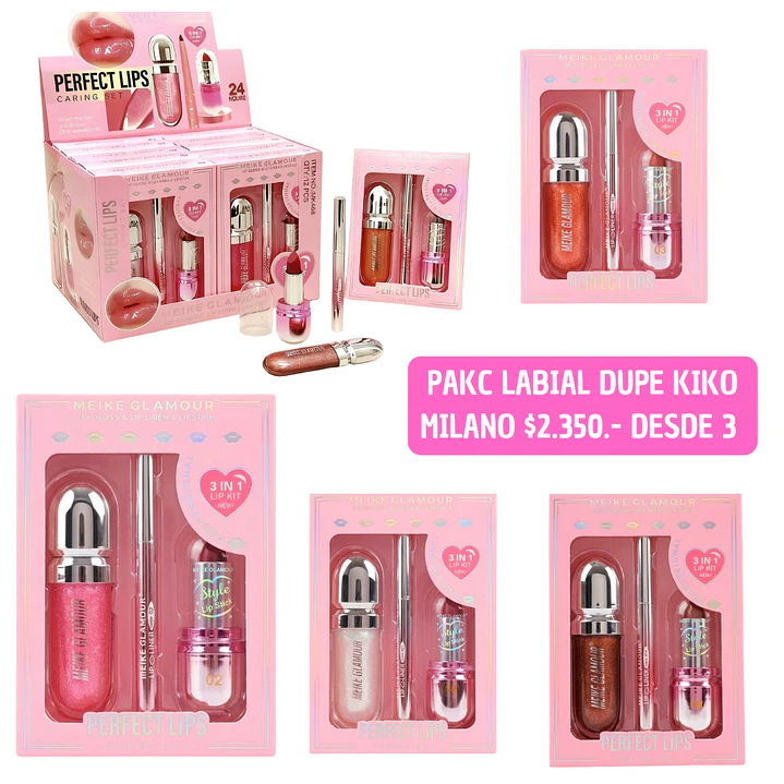PACK LABIAL DUPE KIKO MILANO (3 UNID) 1