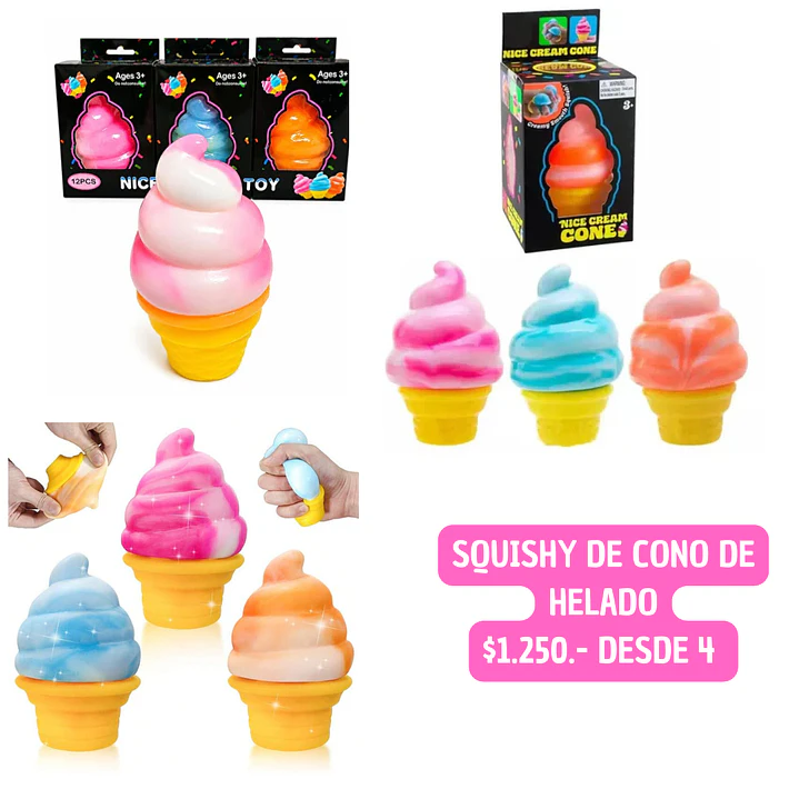 SQUISHY DE CONO DE HELADO (4 UNID) 1