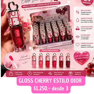 GLOSS CHERRT ESTILO DIOR (3 UNID)