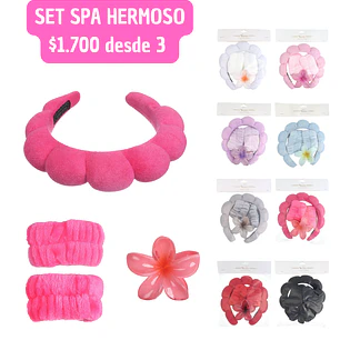 SET CINTILLO + TRABA+ MUÑEQUERA SPA HERMOSO  (3 UNID)