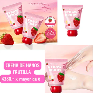CREMA DE MANOS FRUTILLA MINI (6UNID)