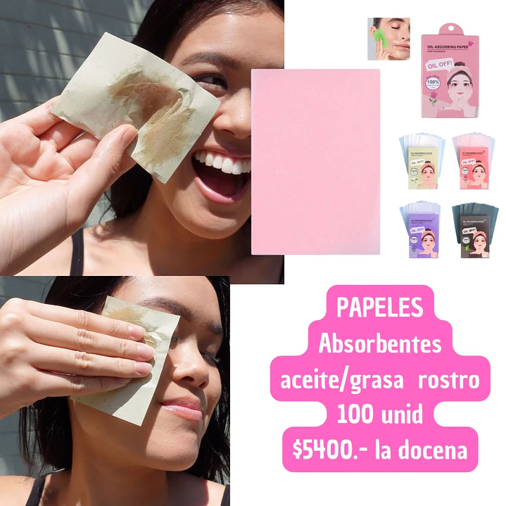 PAPEL MATIFICANTE FACIAL ABSORVE GRASA ROSTRO (DOCENA) 1