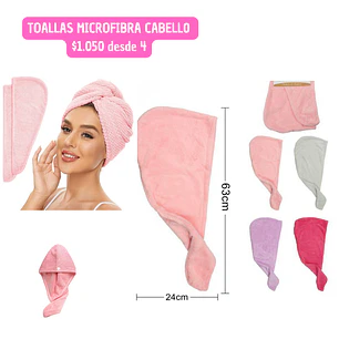 TOALLA DE CABELLO MICOFIBRA  (4UNID)