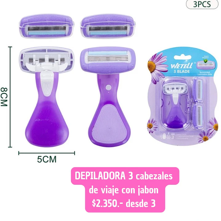 DEPILADOR 3 CABEZALES DE VIAJE (3 UNID) 1
