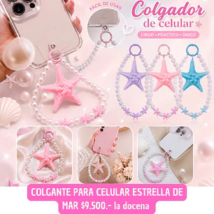 COLGANTE CELULAR ESTRELLA DE MAR (DOCENA)