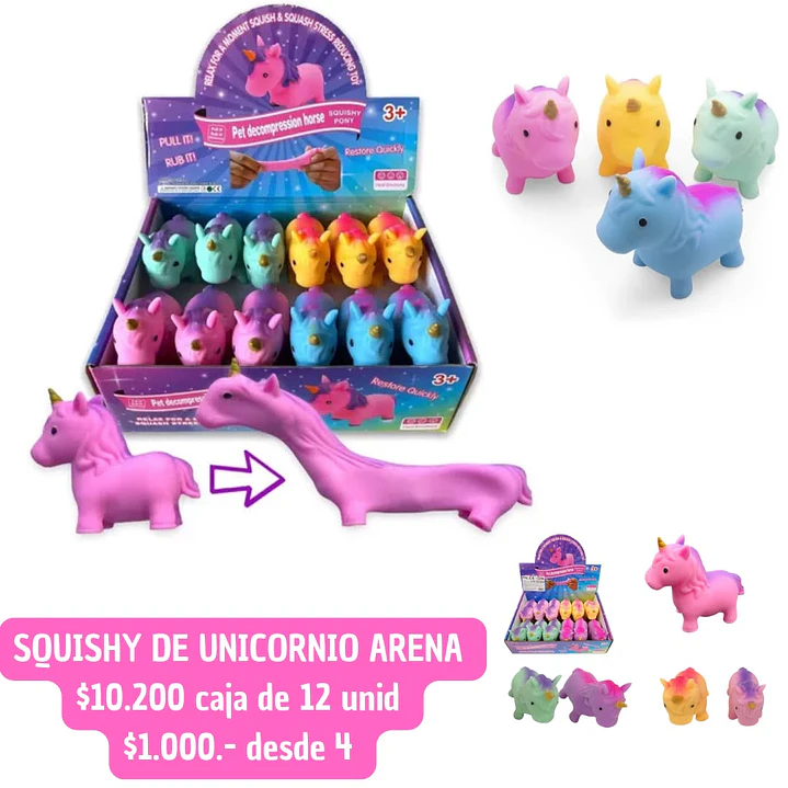 SQUISHY DE UNICORNIO ARENA  (4UNID) 1