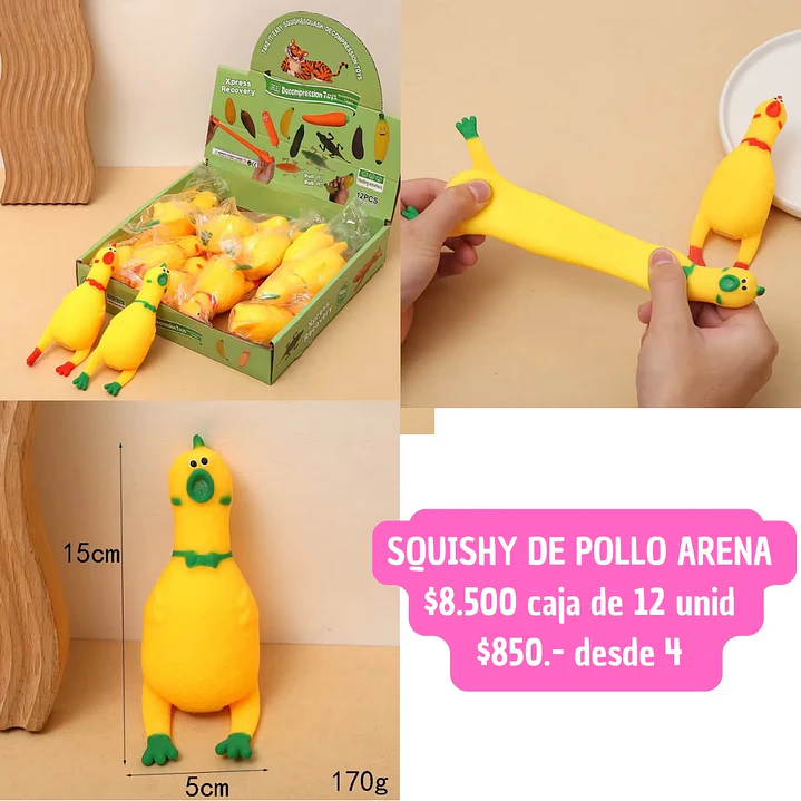 SQUISHY DE POLLO ARENA  (4UNID) 1