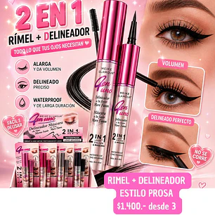 RIMEL + DELINEADOR ESTILO PROSA (3UNID)