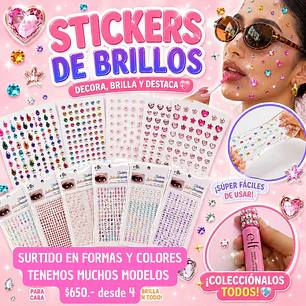 STICKERS BRILLOS TENDENCIA (4UNID) 