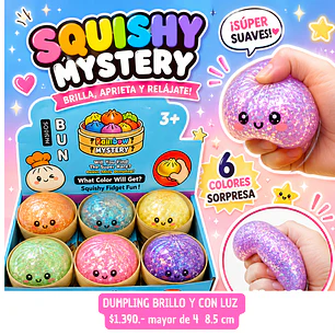 DUMPLING SORPRESA GLITTER Y CON LUZ (4UNID)