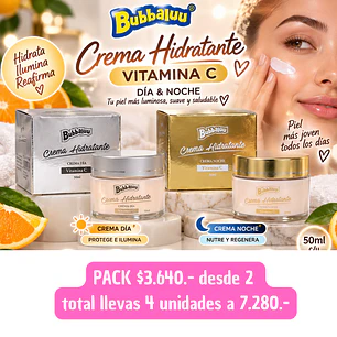 PACK CREMA HIDRATANTE VITAMINA C DIA Y NOCHE (2PACKS ) TOTAL 4 UNID