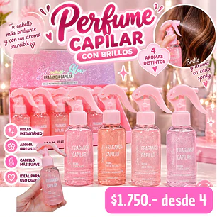PERFUME CAPILAR CON BRILLOS (4UNID)
