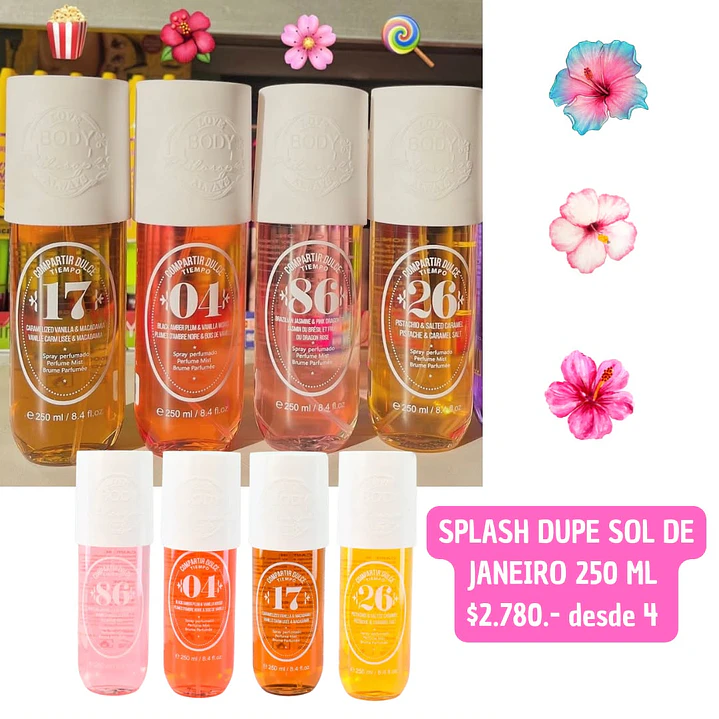 SPLASH DUPE SOL DE JANEIRO 250 ML  (4UNID) 1