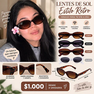 LENTES DE SOL CODIGO 814 (4UNID)