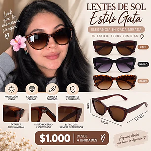 LENTES DE SOL CODIGO 818 (4UNID)