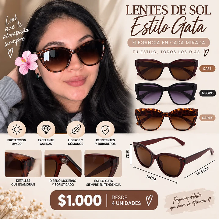 LENTES DE SOL CODIGO 818 (4UNID) 1