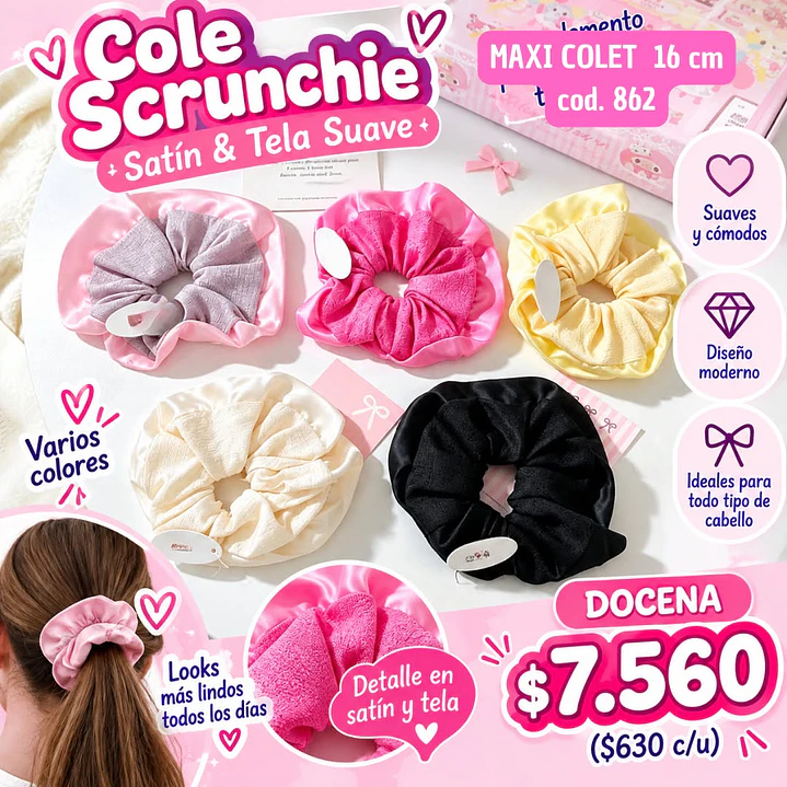 MAXI COLET SATEN+TELA COD.862 16 CM (DOCENA) 1