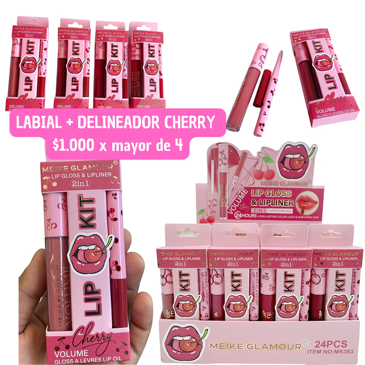 LABIAL + DELINEADOR CHERRY (4UNID) 1