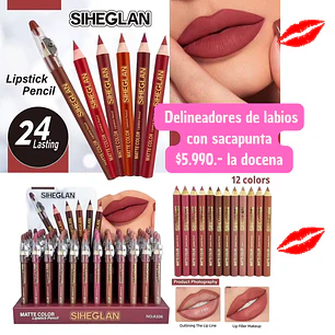 DELINEADOR DE LABIOS CON SACAPUNTA (DOCENA)