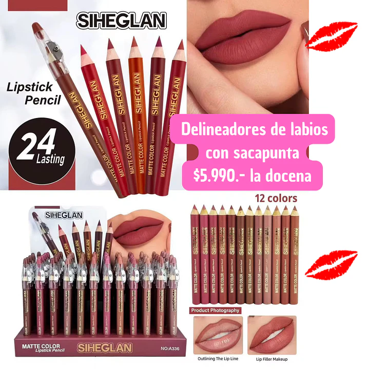 DELINEADOR DE LABIOS CON SACAPUNTA (DOCENA) 1