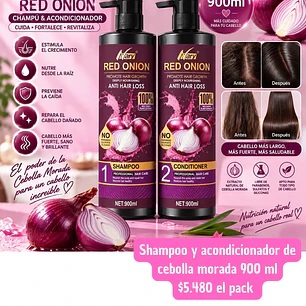 SHAMPOO Y ACONDICIONADOR CEBOLLA MORADA 900 ML (PACK)