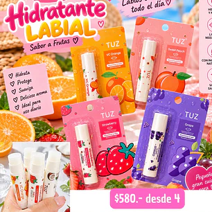 BALSAMO HIDRATANTE LABIAL FRUTAS (4UNID)