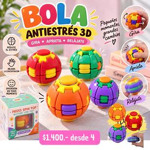 BOLA ANTIESTRES 3D GIRATORIA Y APRETABLE (4UNID)
