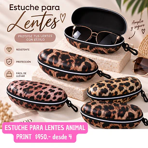 ESTUCHE PARA LENTES ANIMAL PRINT (4UNID)