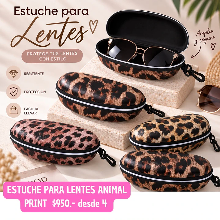 ESTUCHE PARA LENTES ANIMAL PRINT (4UNID) 1