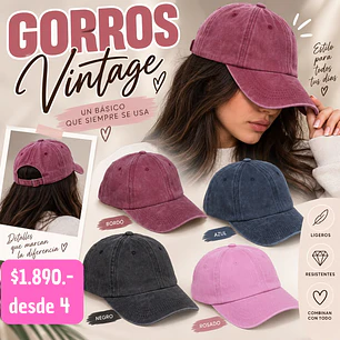 GORROS VINTAGE TENDENCIA (4UNID)