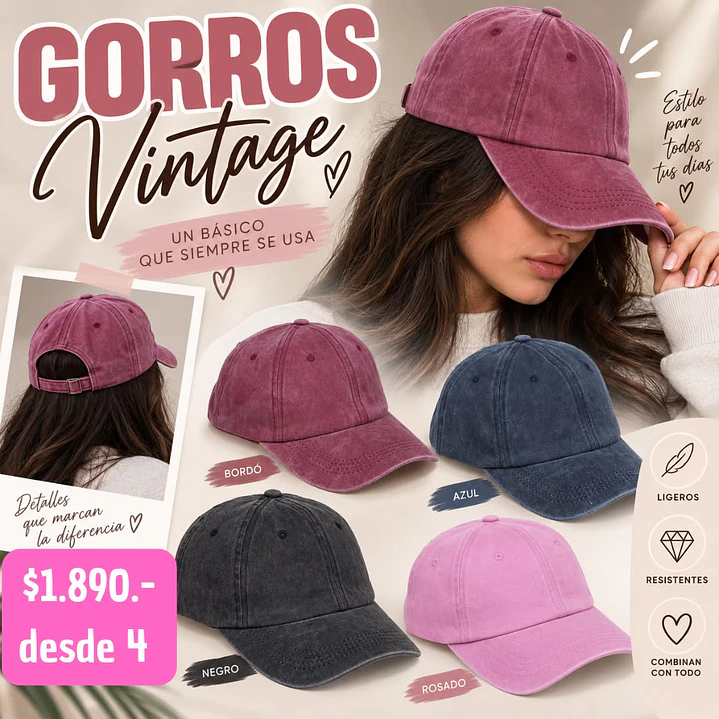 GORROS VINTAGE TENDENCIA (4UNID) 1